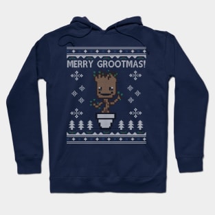 Guardians Of the Galaxy Merry Grootmas Christmas Knit Pattern Hoodie